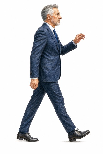 O presidente atravessa o salão em direção ao jovem do estoque.