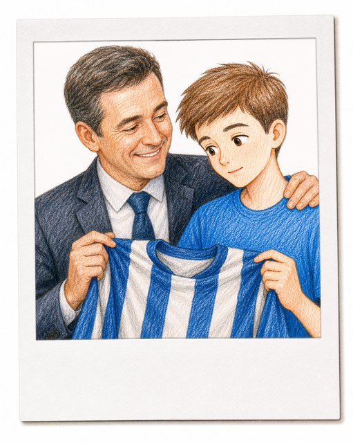 A fotografia preserva Kleber e o presidente unidos pela paixão pelo mesmo time.